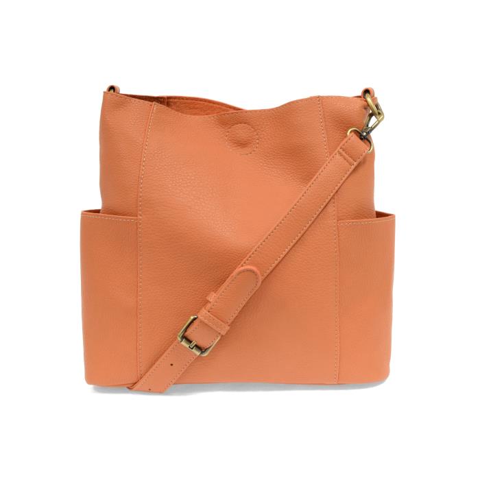 Kayleigh Side Pocket Bucket Bag Coral