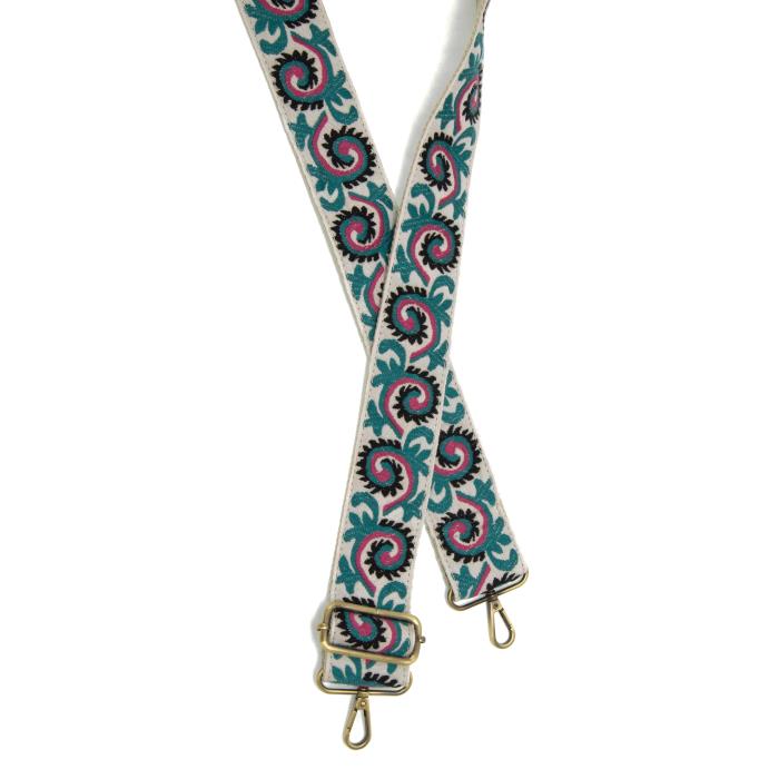 Abstract Vines Embroidered Guitar Strap