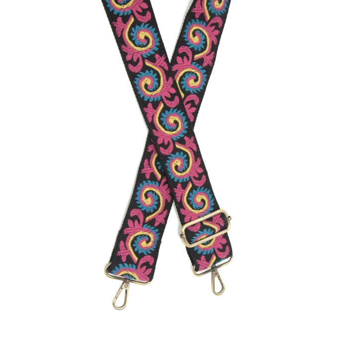Abstract Vines Embroidered Guitar Strap