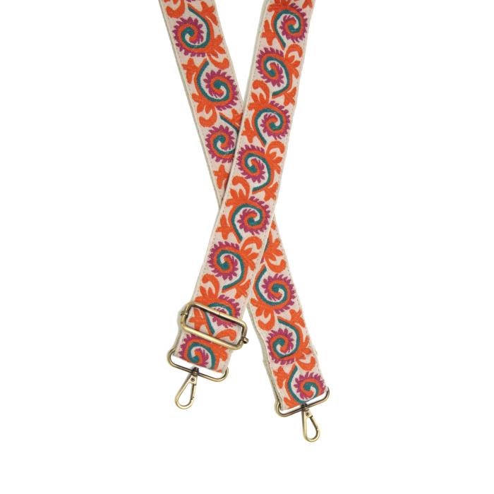 Abstract Vines Embroidered Guitar Strap
