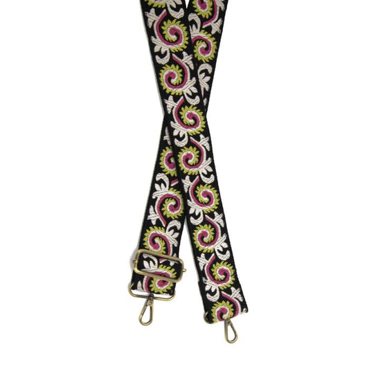 Abstract Vines Embroidered Guitar Strap