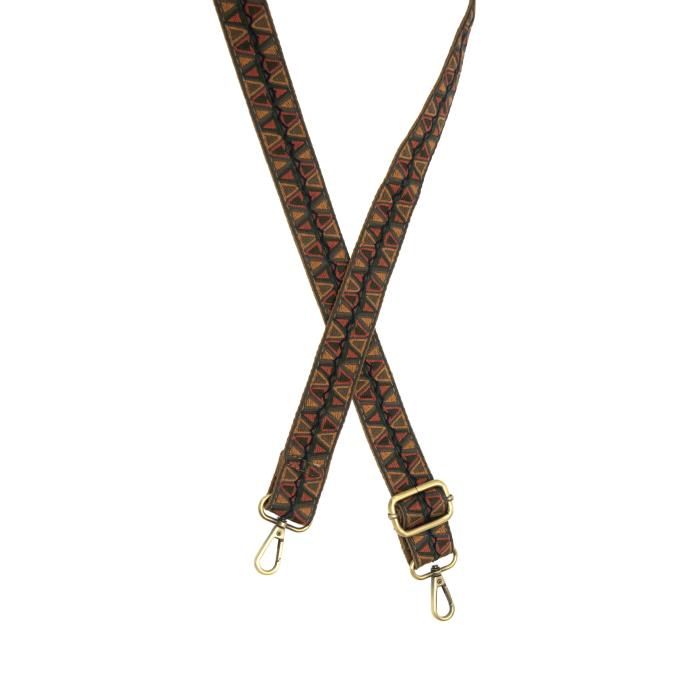 Triangle Motif Embroidered Guitar Strap