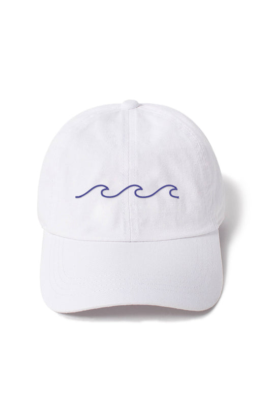 Waves Washed Baseball Cap: White
