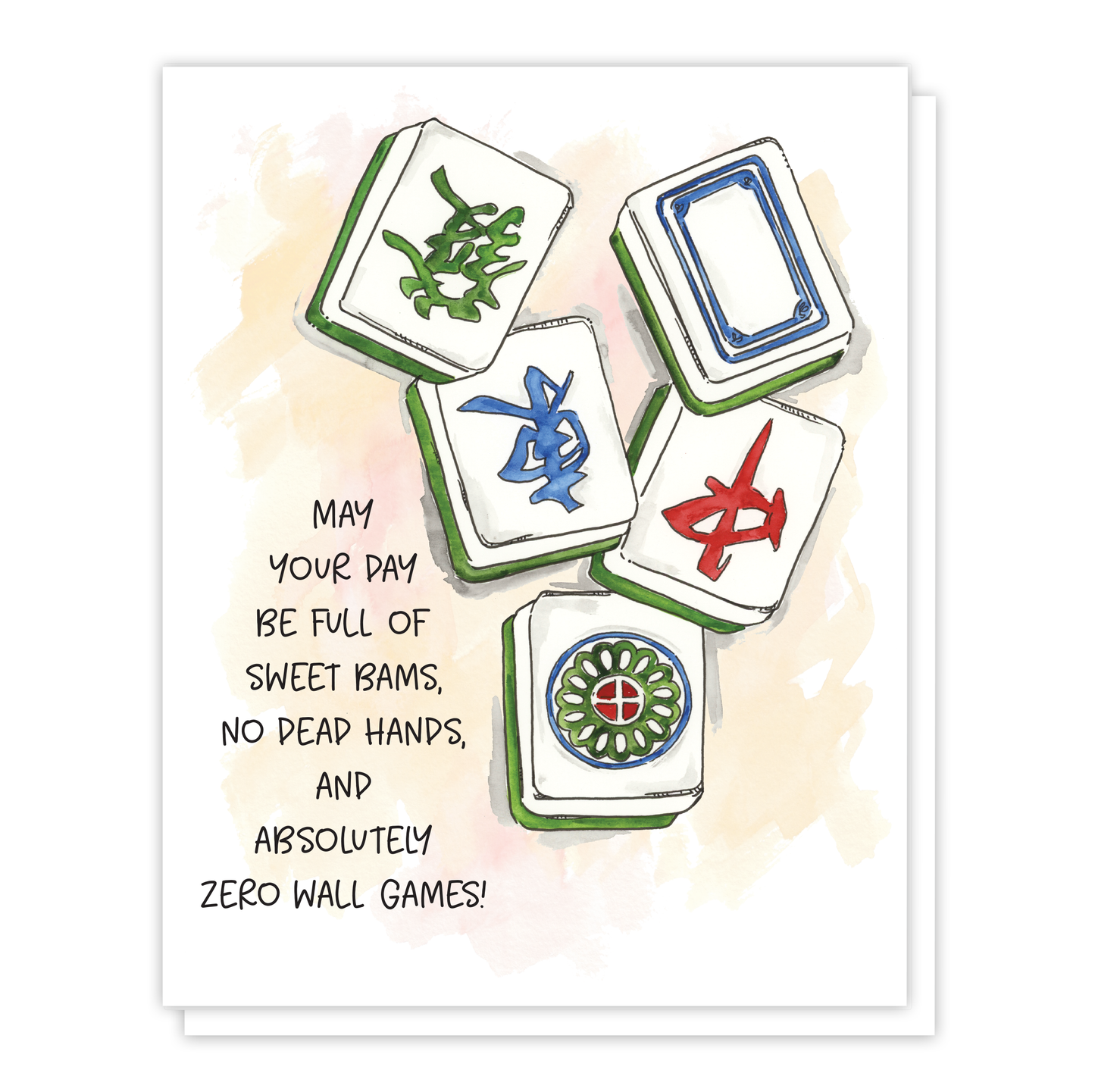 Mahjong Tile Game Mahjong Greeting Card