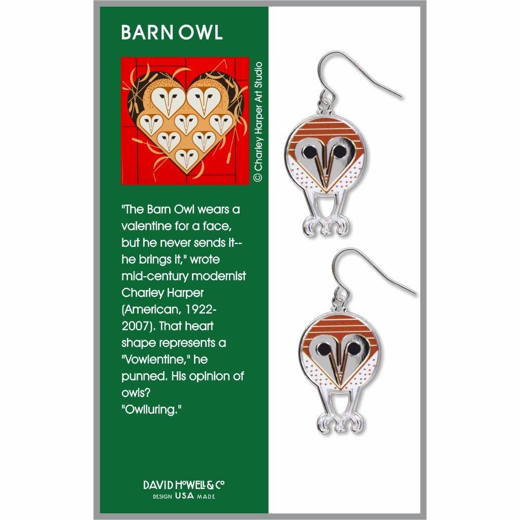 Charley Harper's Barn Owl Earrings