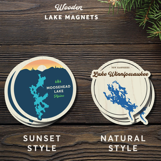 Lake CDA Custom Wooden Lake Magnets