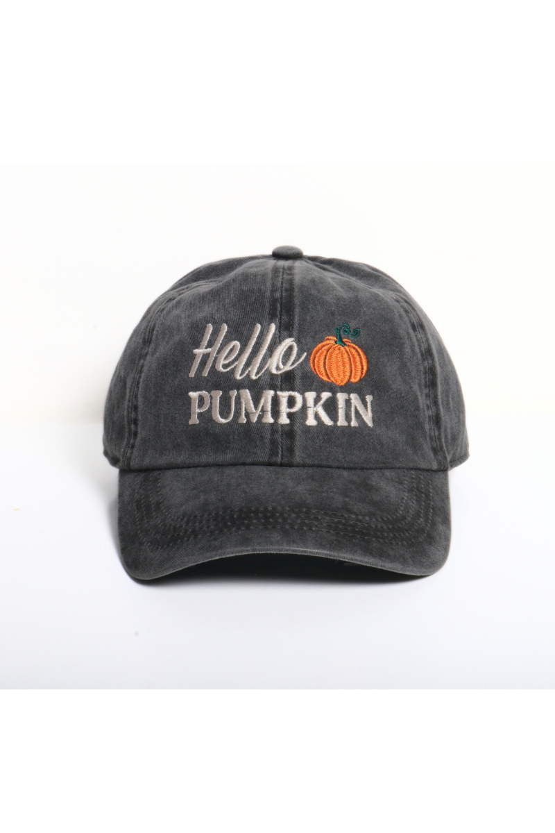 HELLO PUMPKIN Baseball Cap: Beige