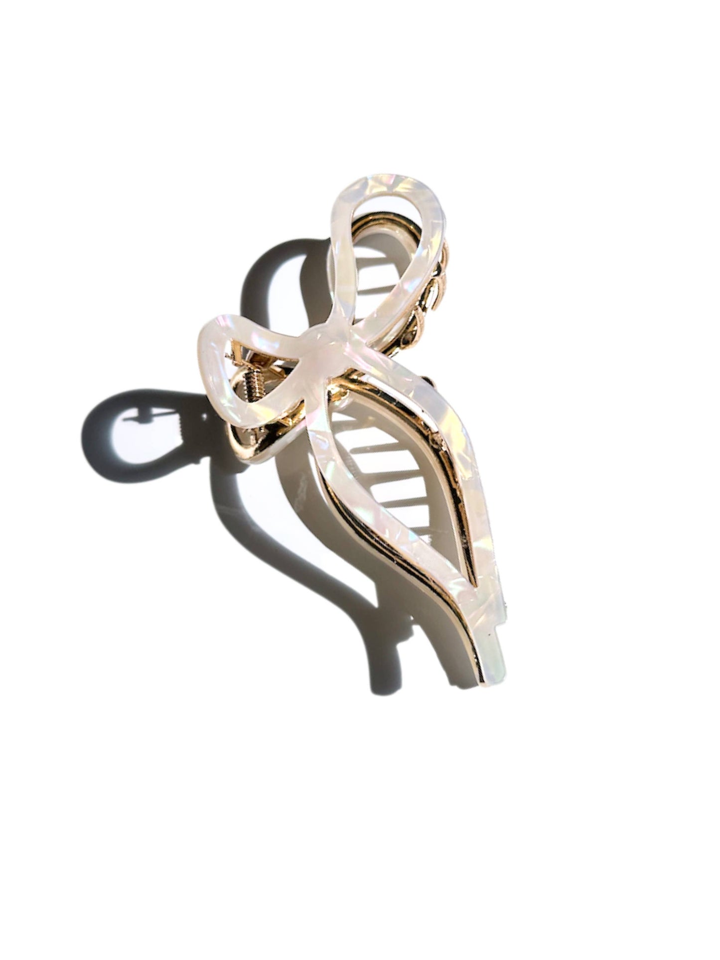 Ballet Bow Acetate Claw Clip: Pale Pink