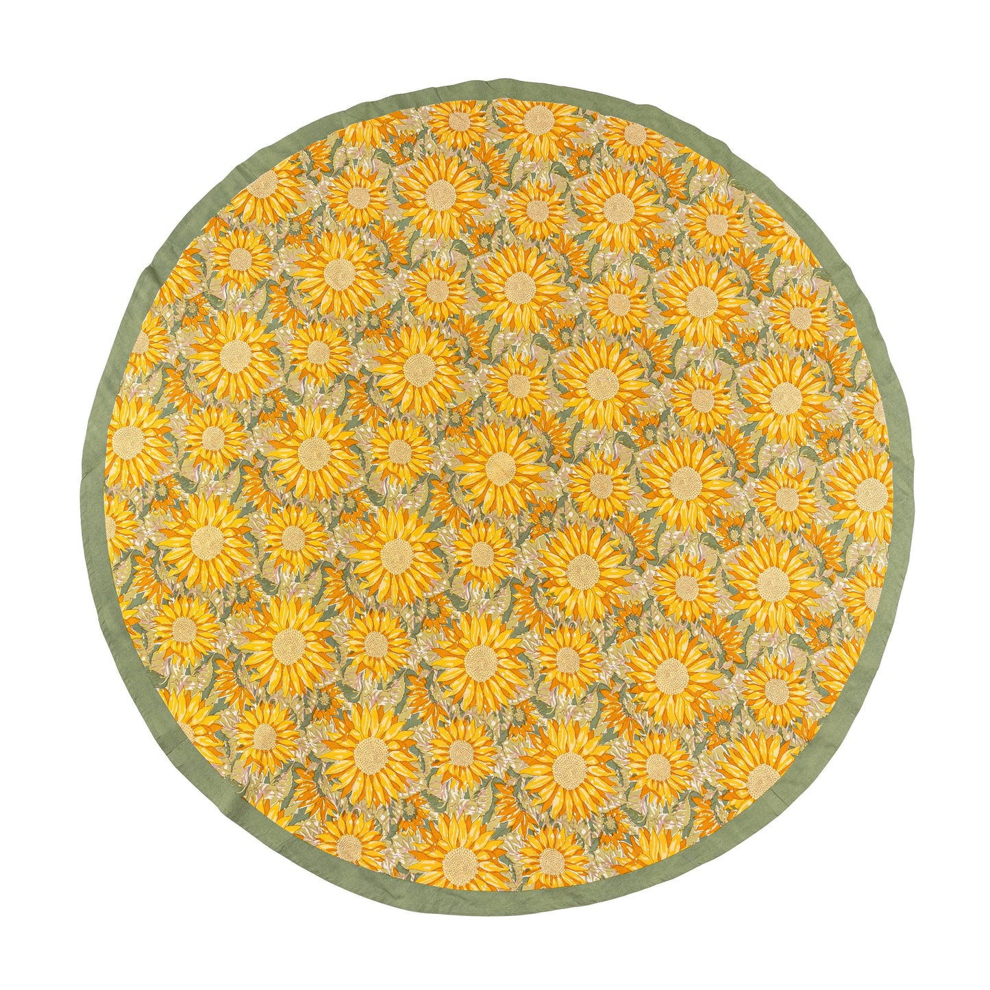 Sunflower Yellow& Green | French Tablecloths: 59" x 59"