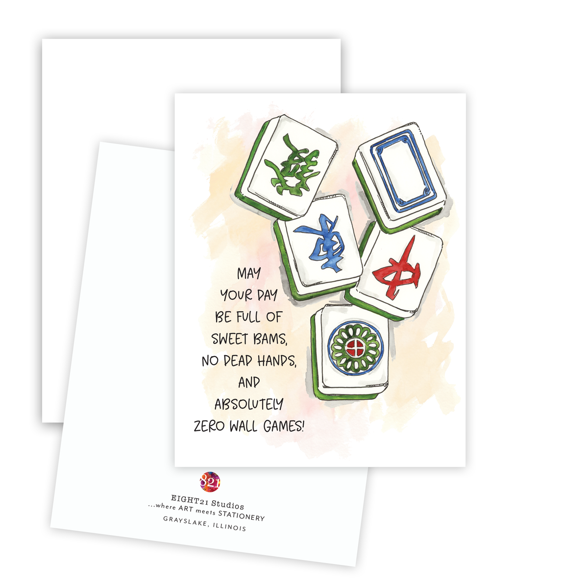 Mahjong Tile Game Mahjong Greeting Card