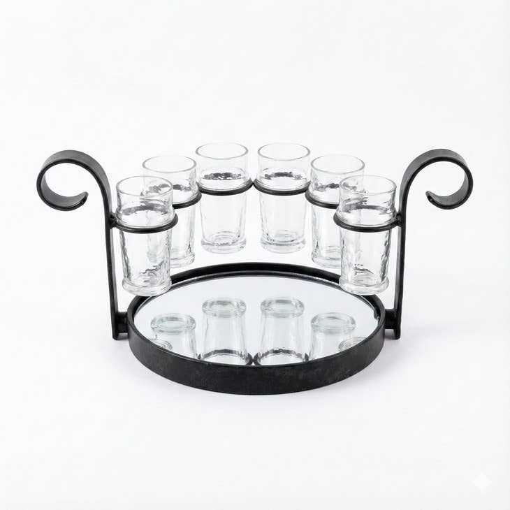 Shot Glass Serving Mirror Black
