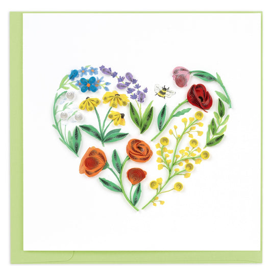 Quilled Garden Heart Greeting Card