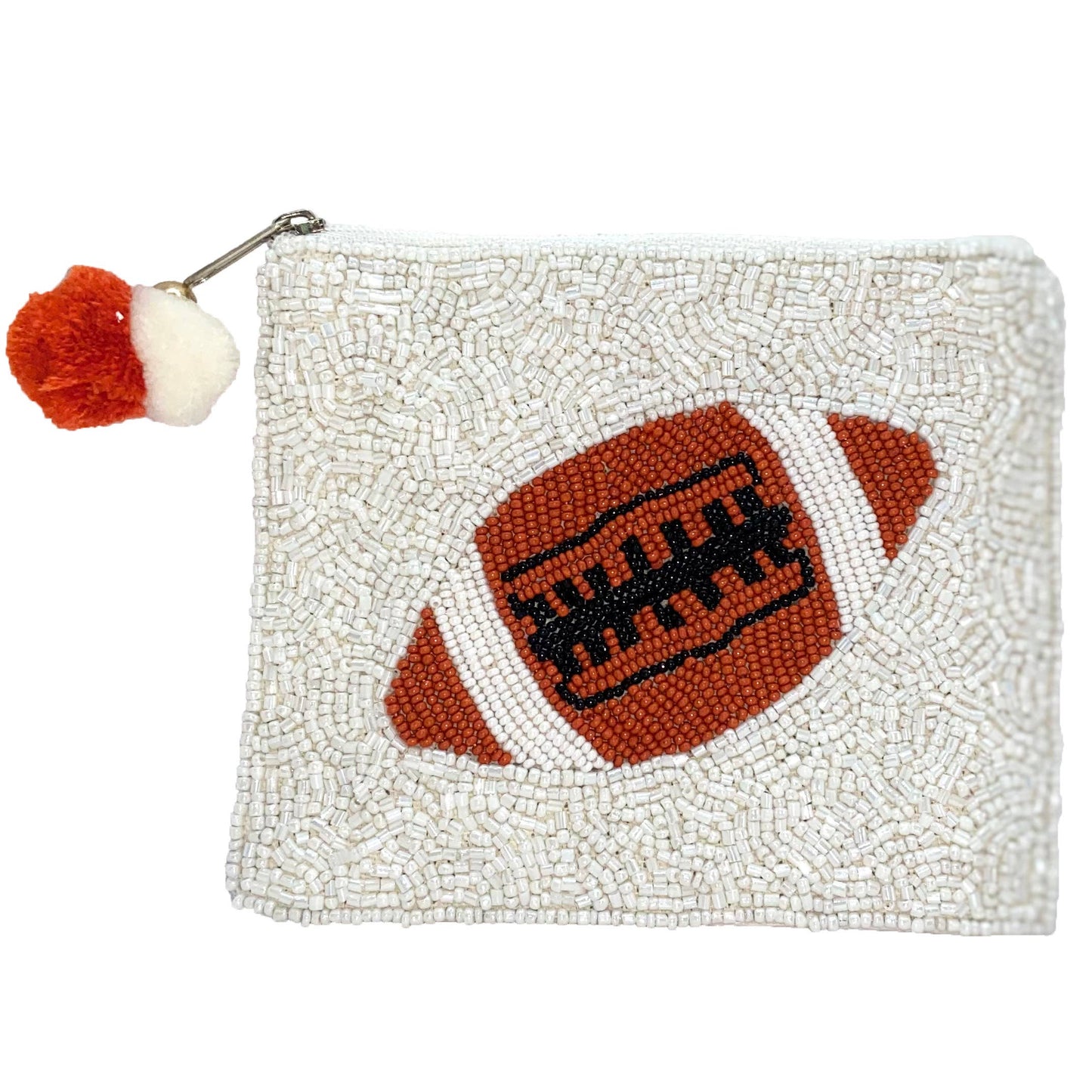 Football Beaded Coin Pouch