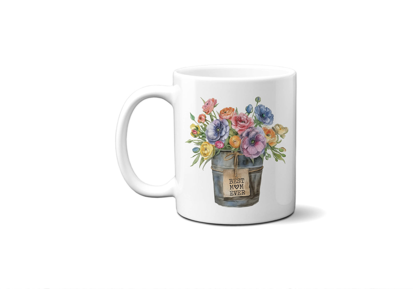 Best Mom Ever Flower Mug, Floral Coffee Cup