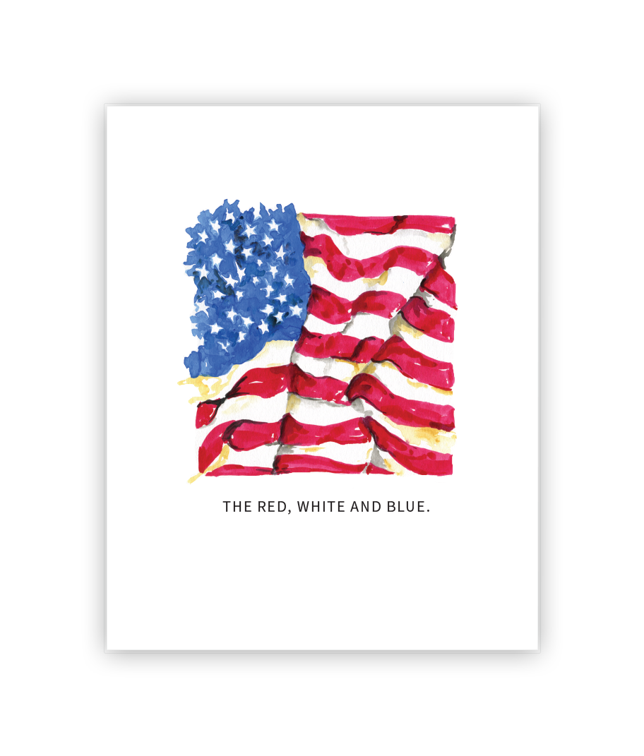 Red White and Blue American Flag Card
