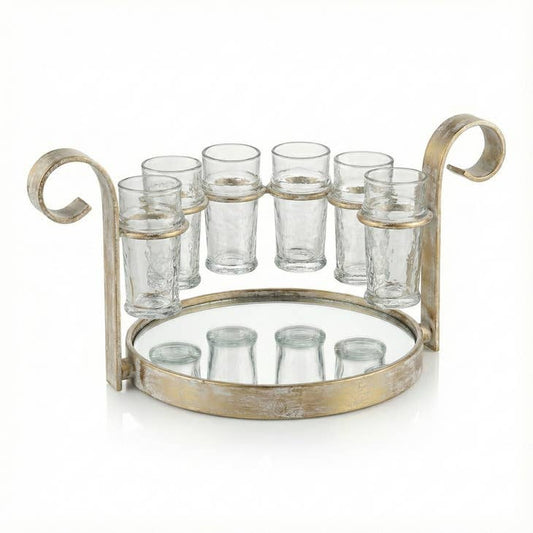 Gold Shot Glass Serving Mirror