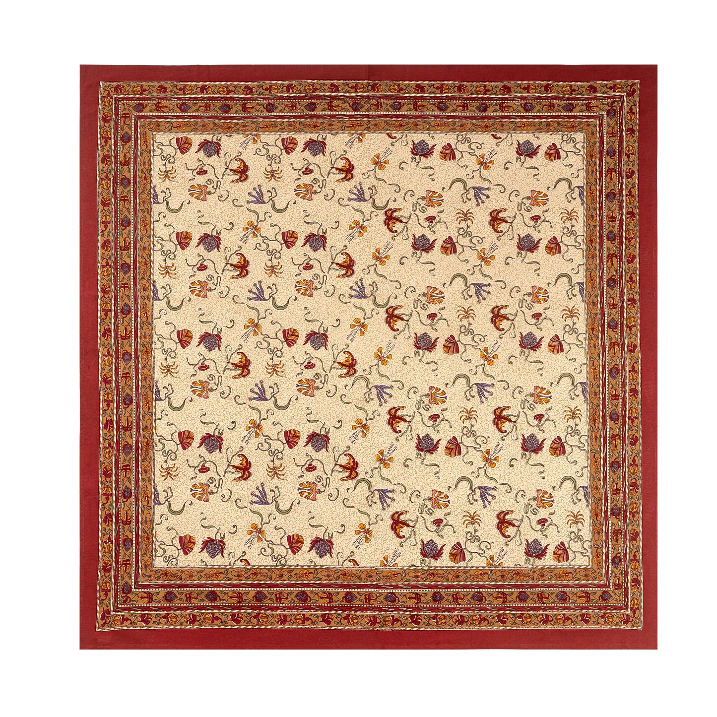 Fleurs des Indes | French Tablecloths: 71" x 106"