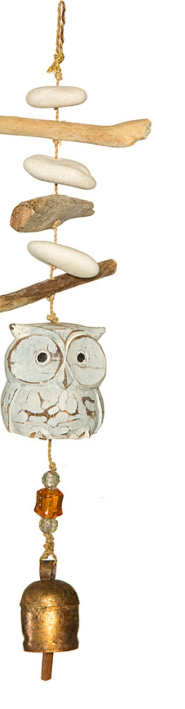 Driftwood Night Owl/Beads & Bell