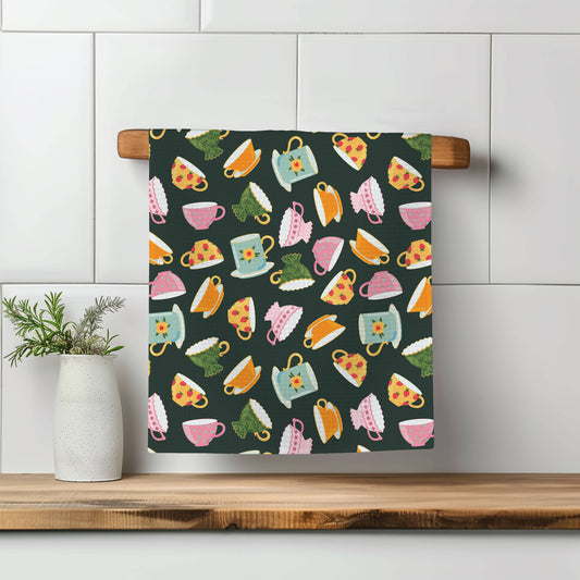 Tea Cup Room Shop Coffee Teacup Waffle Kitchen Towel