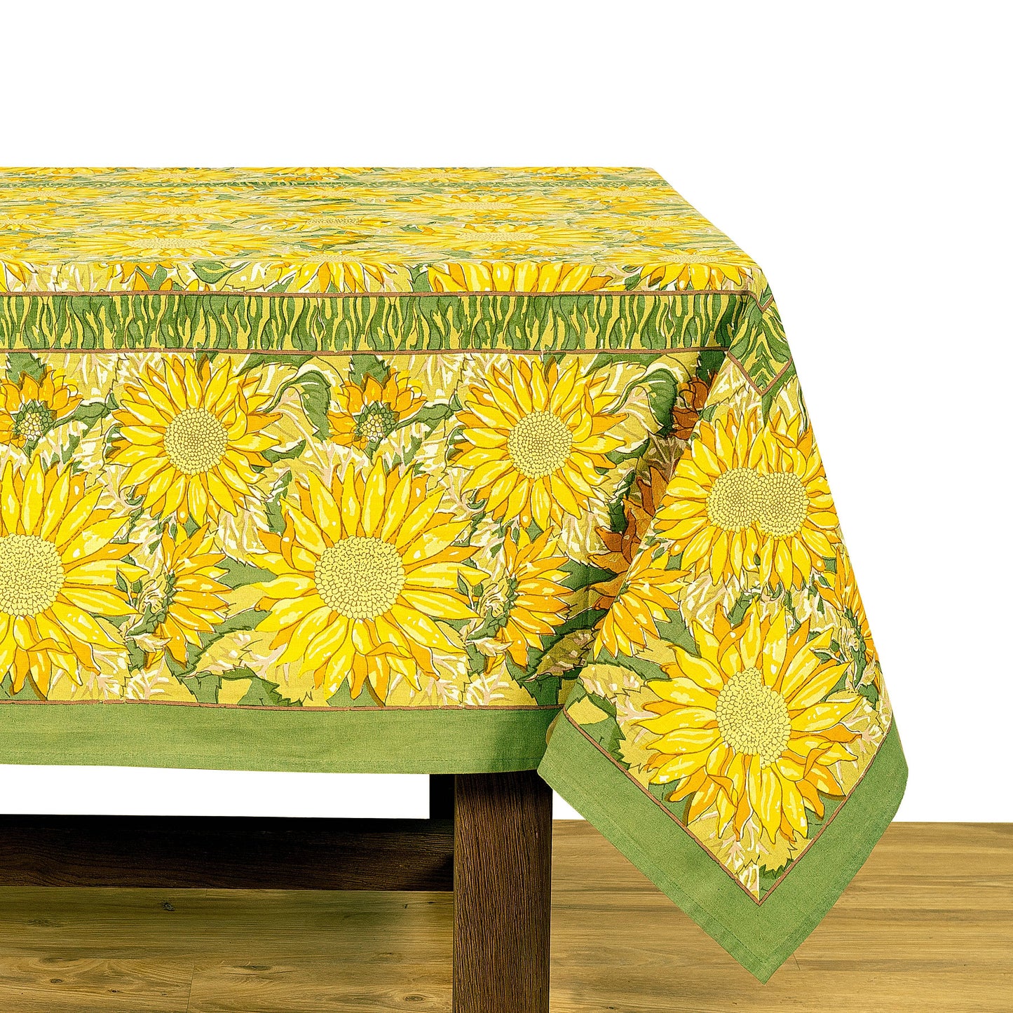 Sunflower Yellow& Green | French Tablecloths: 59" x 59"