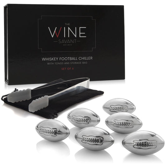 Football Shaped Whiskey Stones Set/6