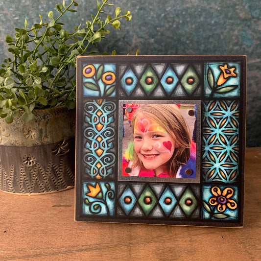 Blue Motif Picture Frame