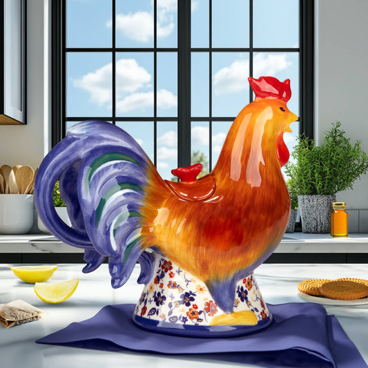 Morning Rooster 3-D Rooster Teapot 24 oz.