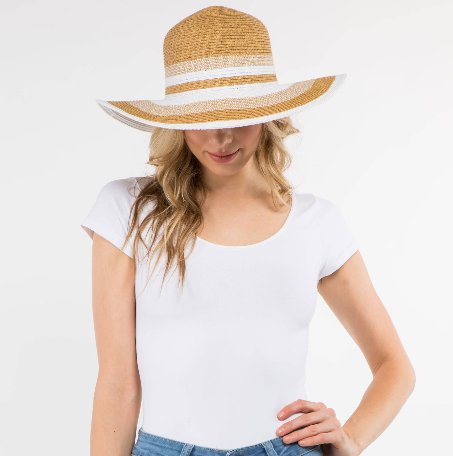 8077 Stripe Design Hat Spring: Black
