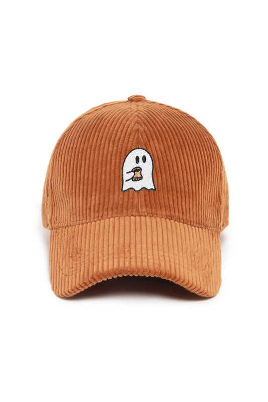 HALLOWEEN Ghost Corduroy Cap: Brown