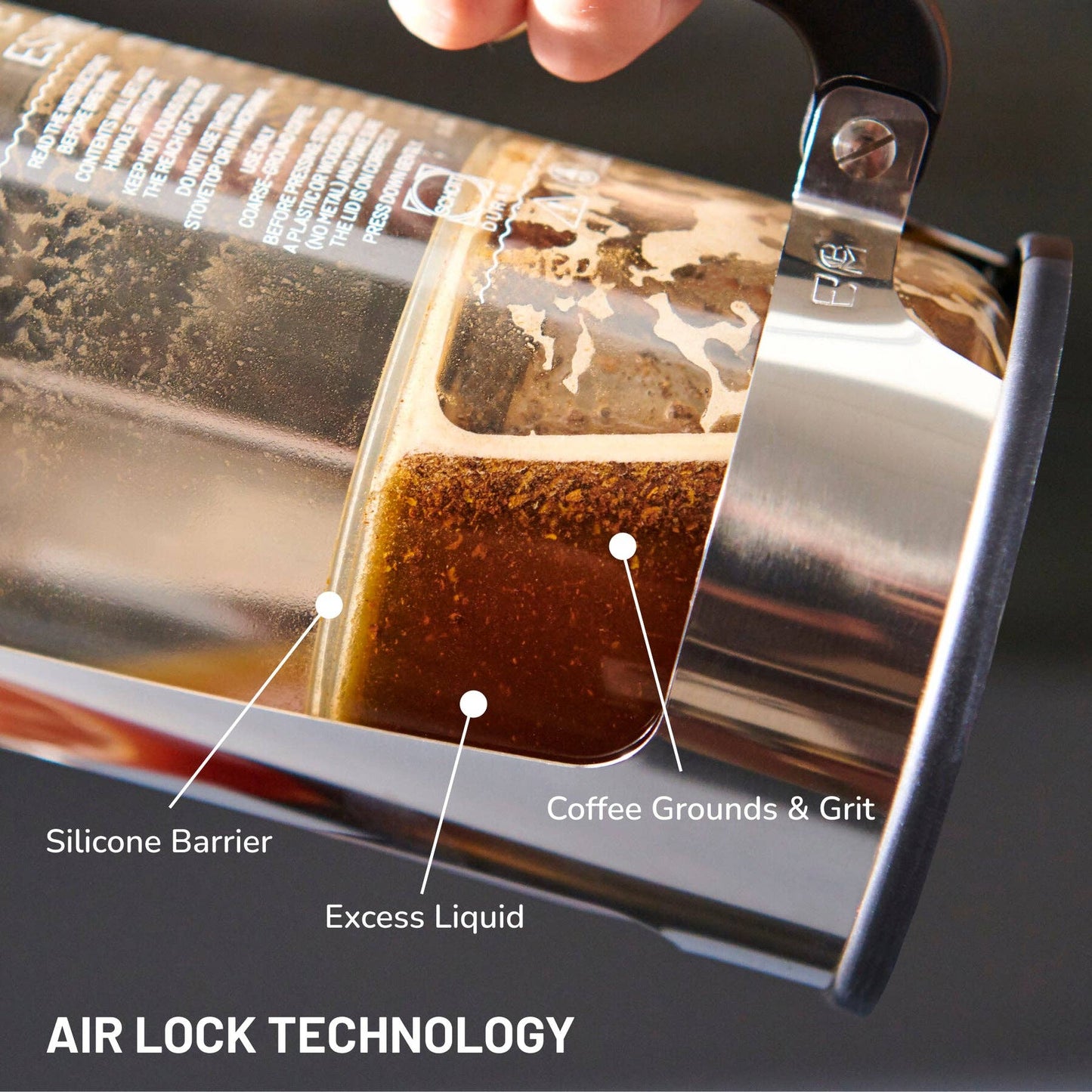 French Press P5 -Glass & Stainless-Steel Cage