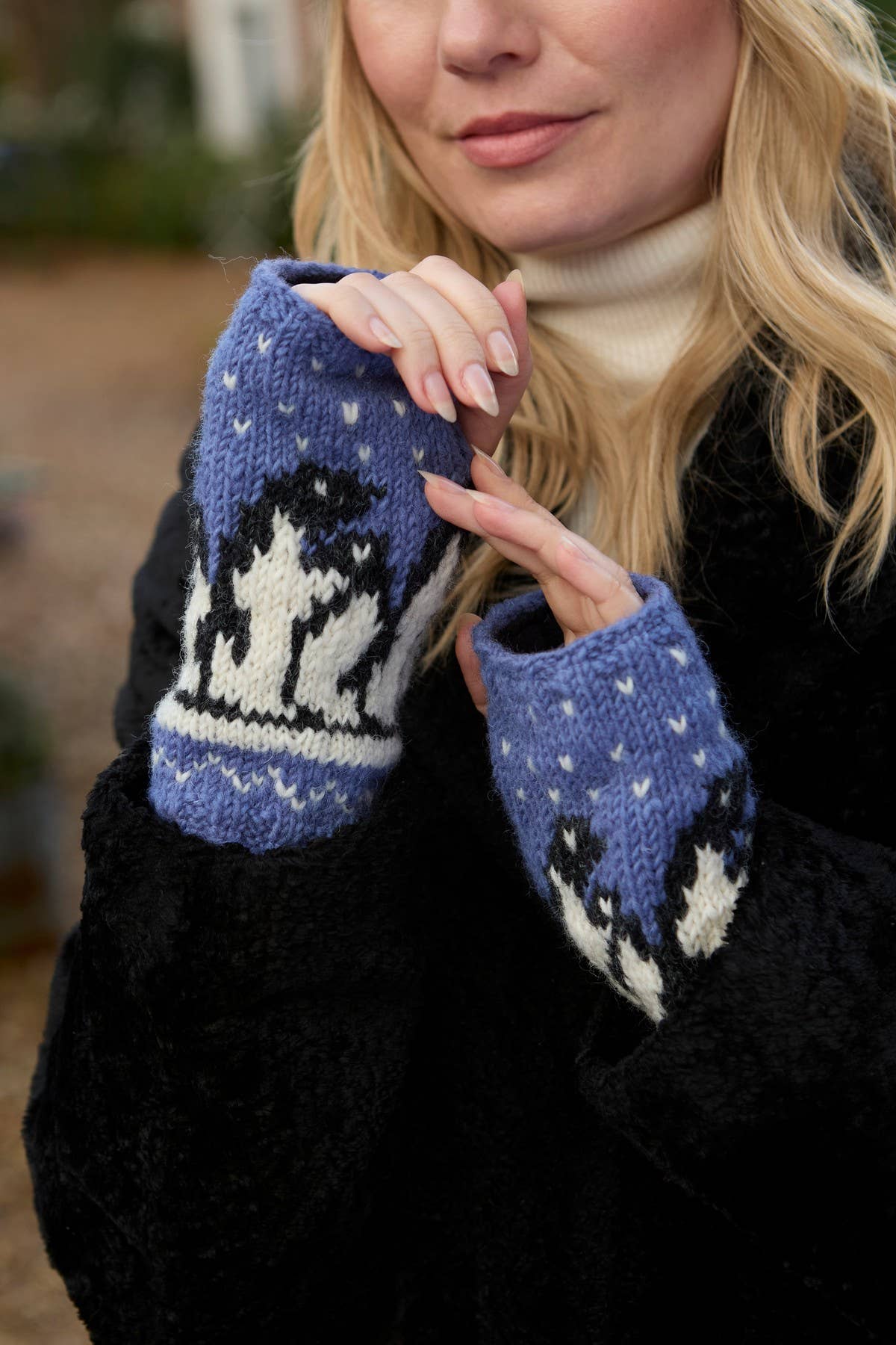 Huddle of Penguins Fingerless Gloves