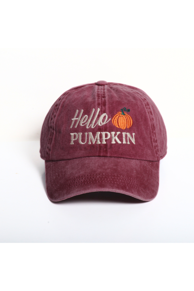 HELLO PUMPKIN Baseball Cap: Beige
