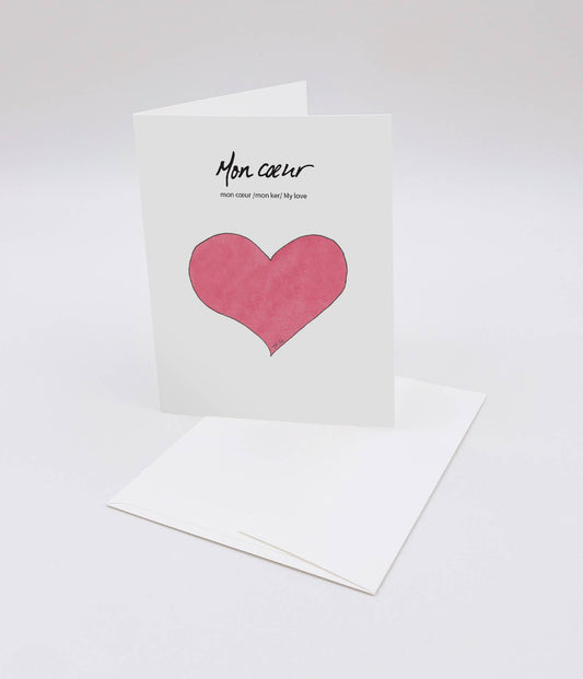 Mon Coeur, Love, Anniversary Card