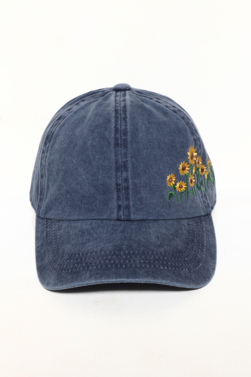 Sunflowers Baseball Cap: NAVY