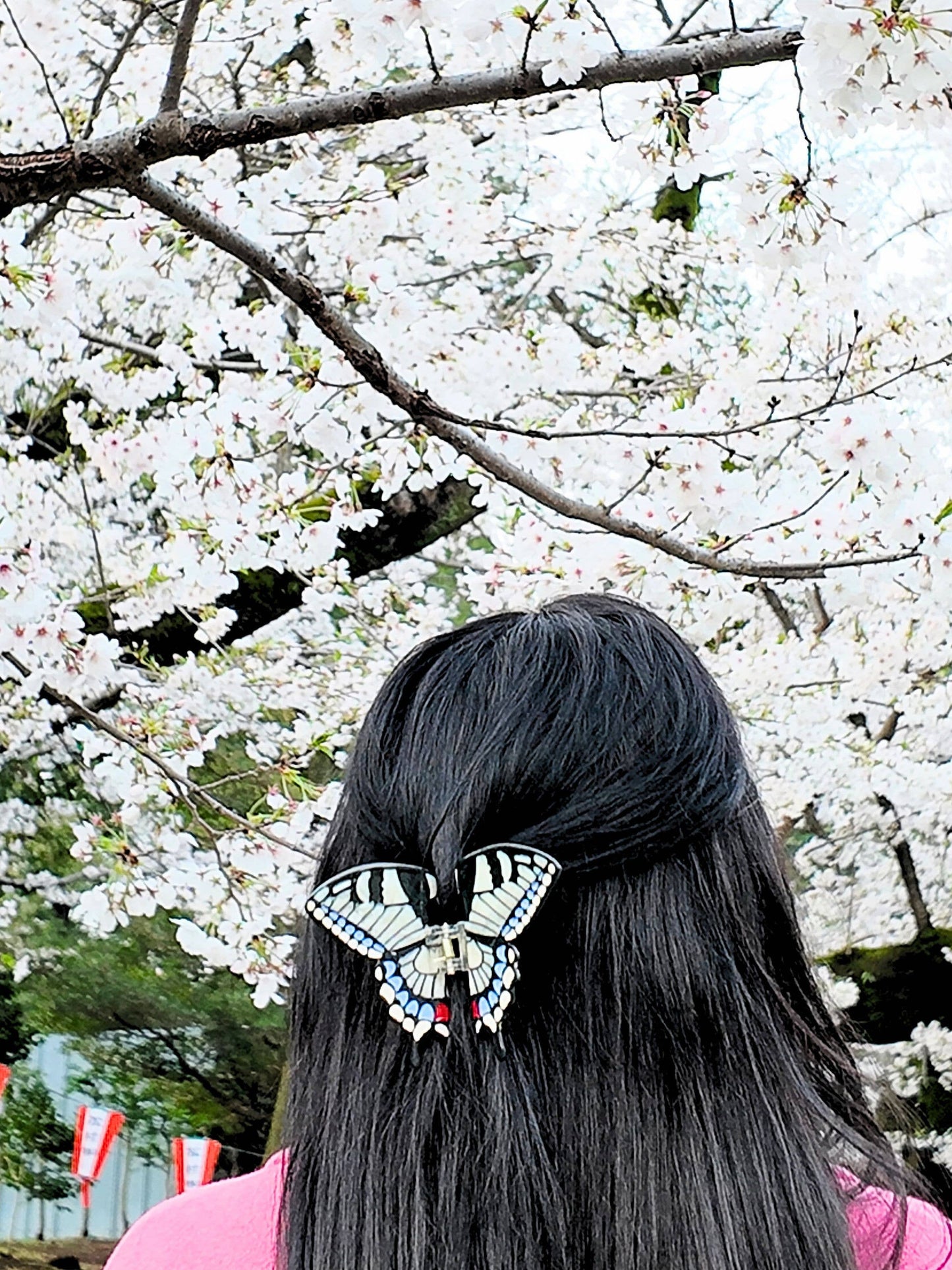 Swallowtail Butterfly Claw Hair Clip White