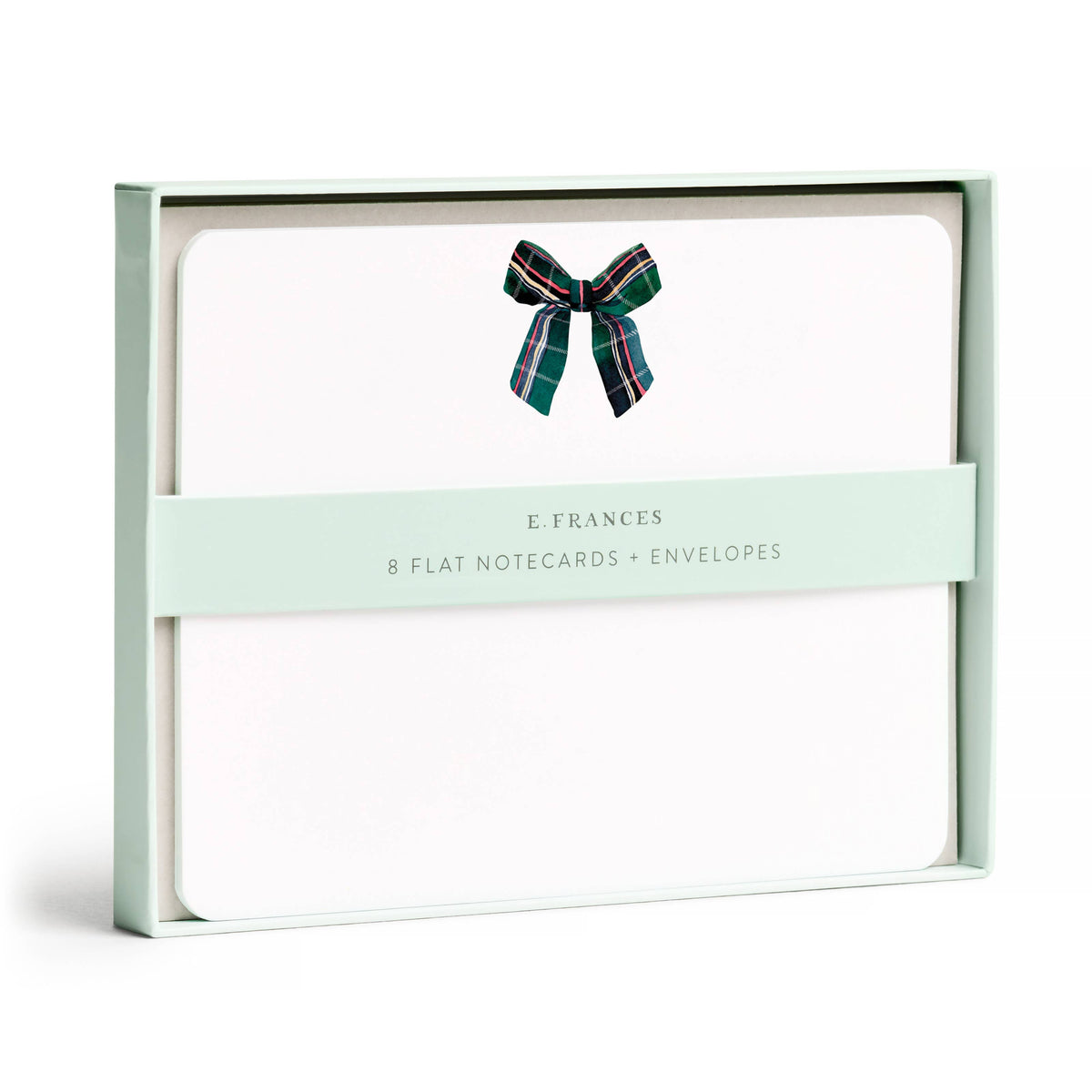 Plaid Bow Flat Notecard Set 8 Cards & Envelopes