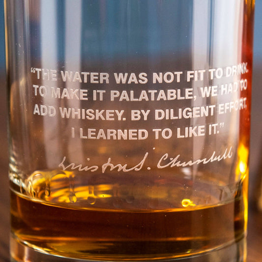 Winston Churchill Quote Glass (Fit to Drink)