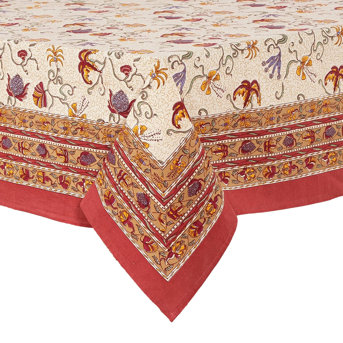 Fleurs des Indes | French Tablecloths: 71" x 106"