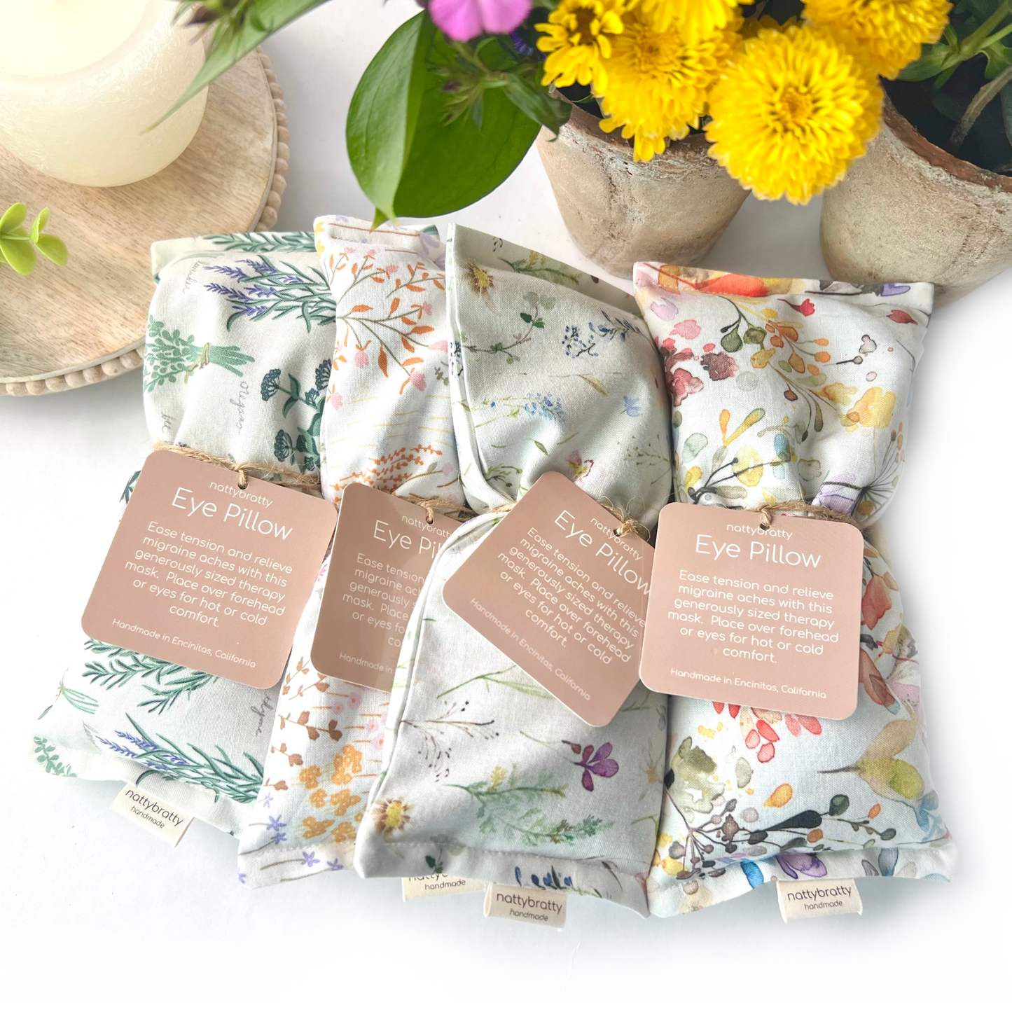 Eye Pillow - Migraine Mask: Painted Blooms