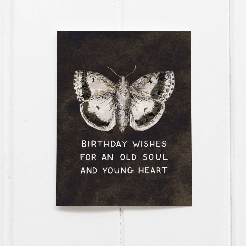 Moth Birthday Wishes - Vintage Sweet Birthday Card