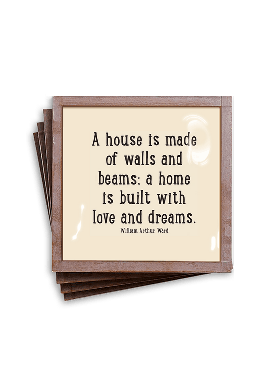 A House Is Made of Walls Copper & Glass Coasters