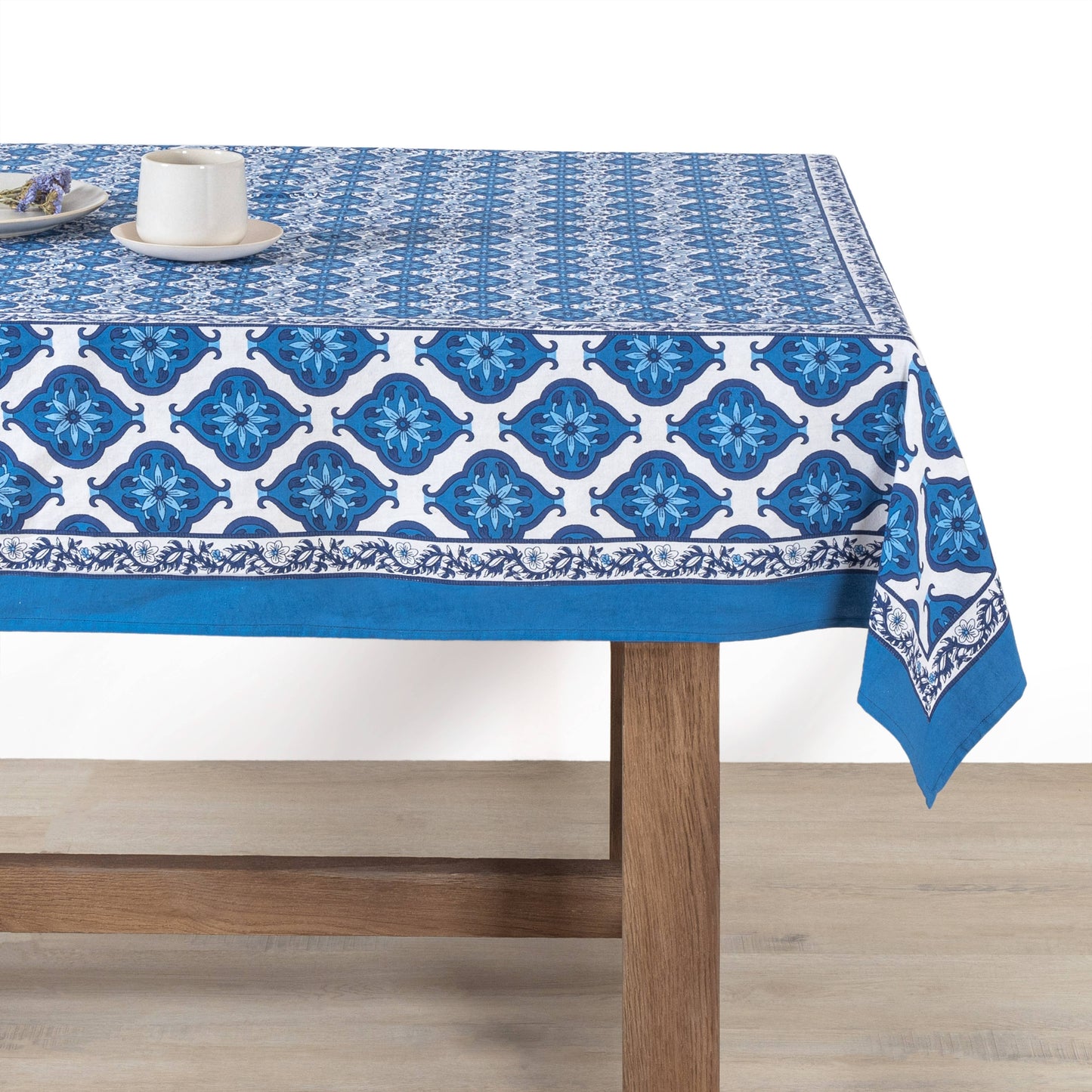 Azulejo Blue Tablecloth: 59" x 59"
