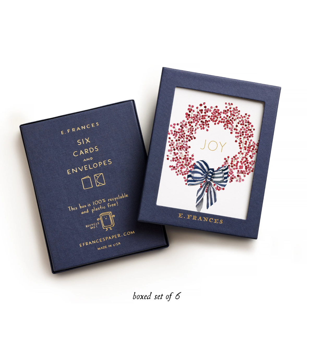 Red Berry Wreath | Joy Christmas Cards Boxed Set