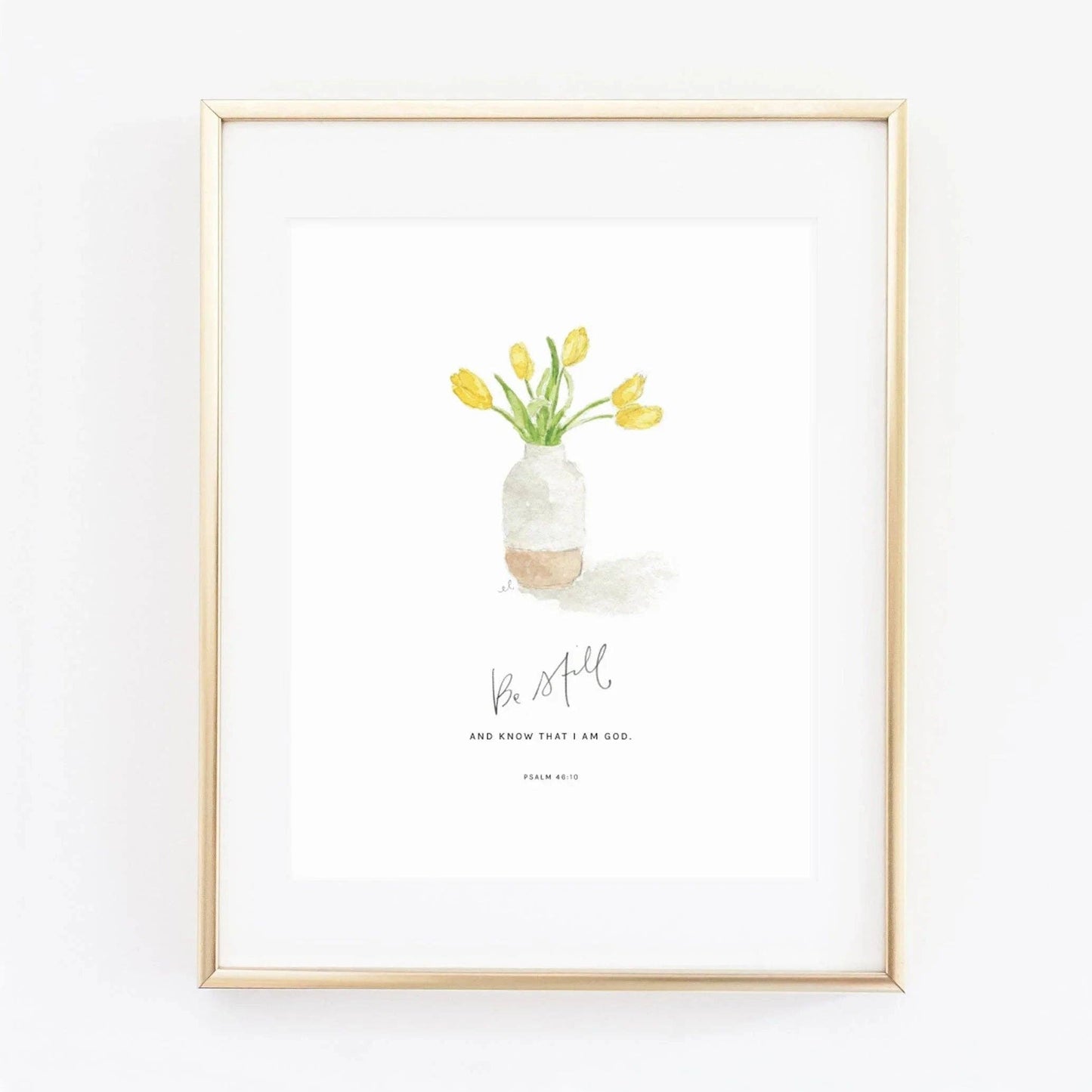 Psalm 46:10 Tulips Scripture Print