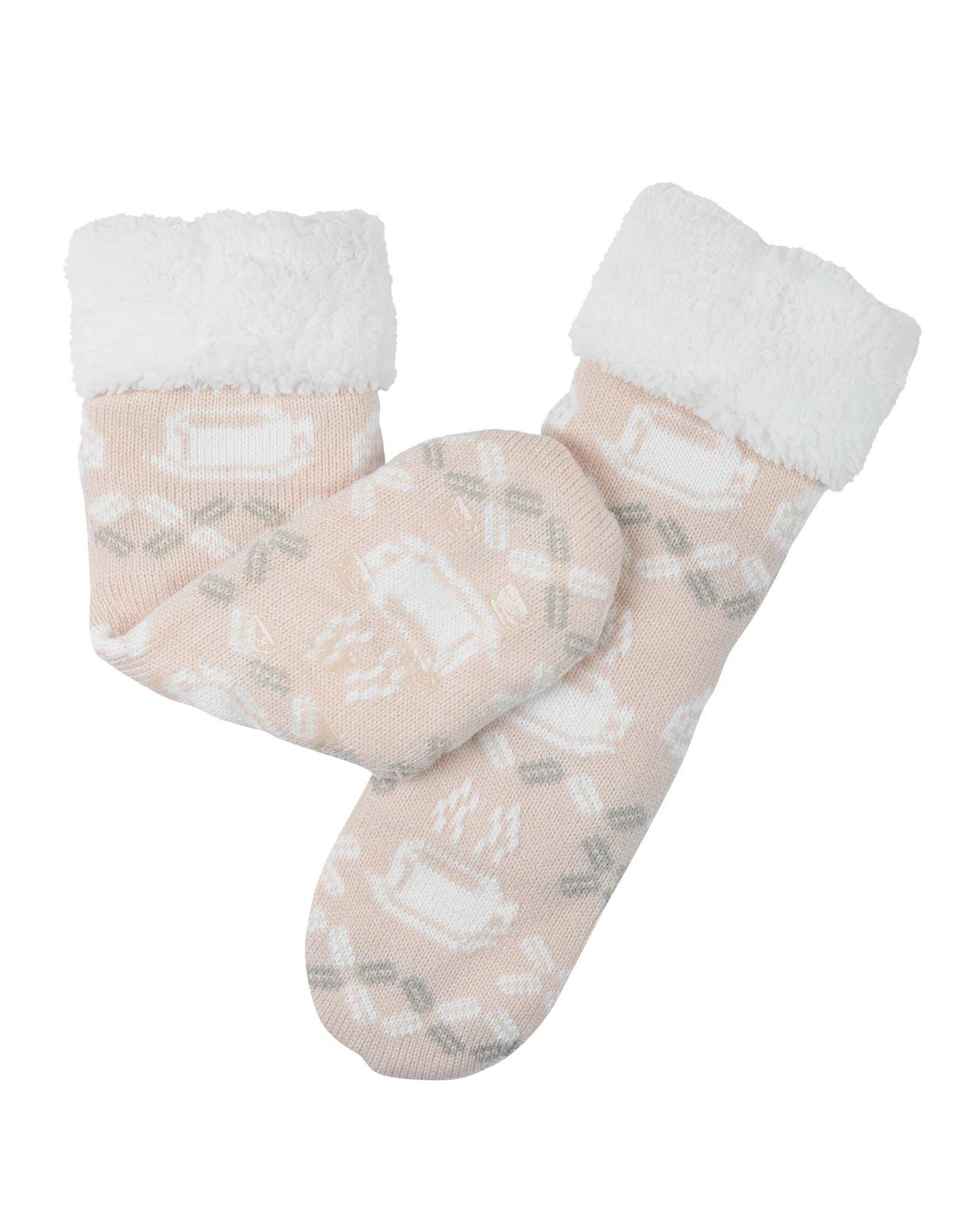 Coffee Cup Lounge Socks: Millennial Pink / ONE SIZE