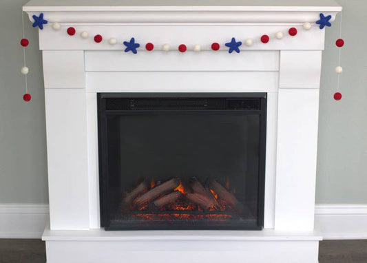 Fourth of July Star Garland - Felt Balls