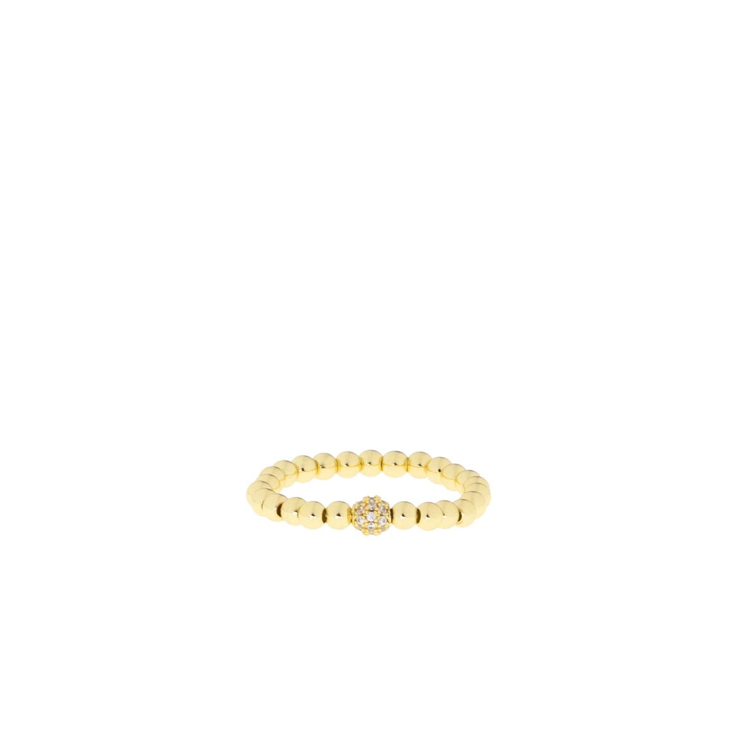 Single Pave Stretch Ring: Silver