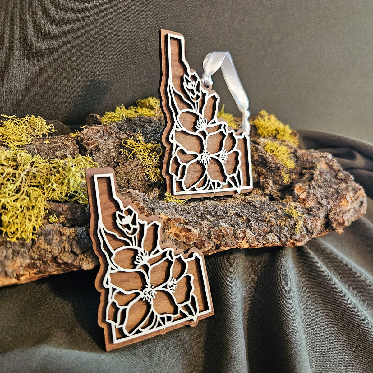 Idaho State Flower Syringa Wood Ornament
