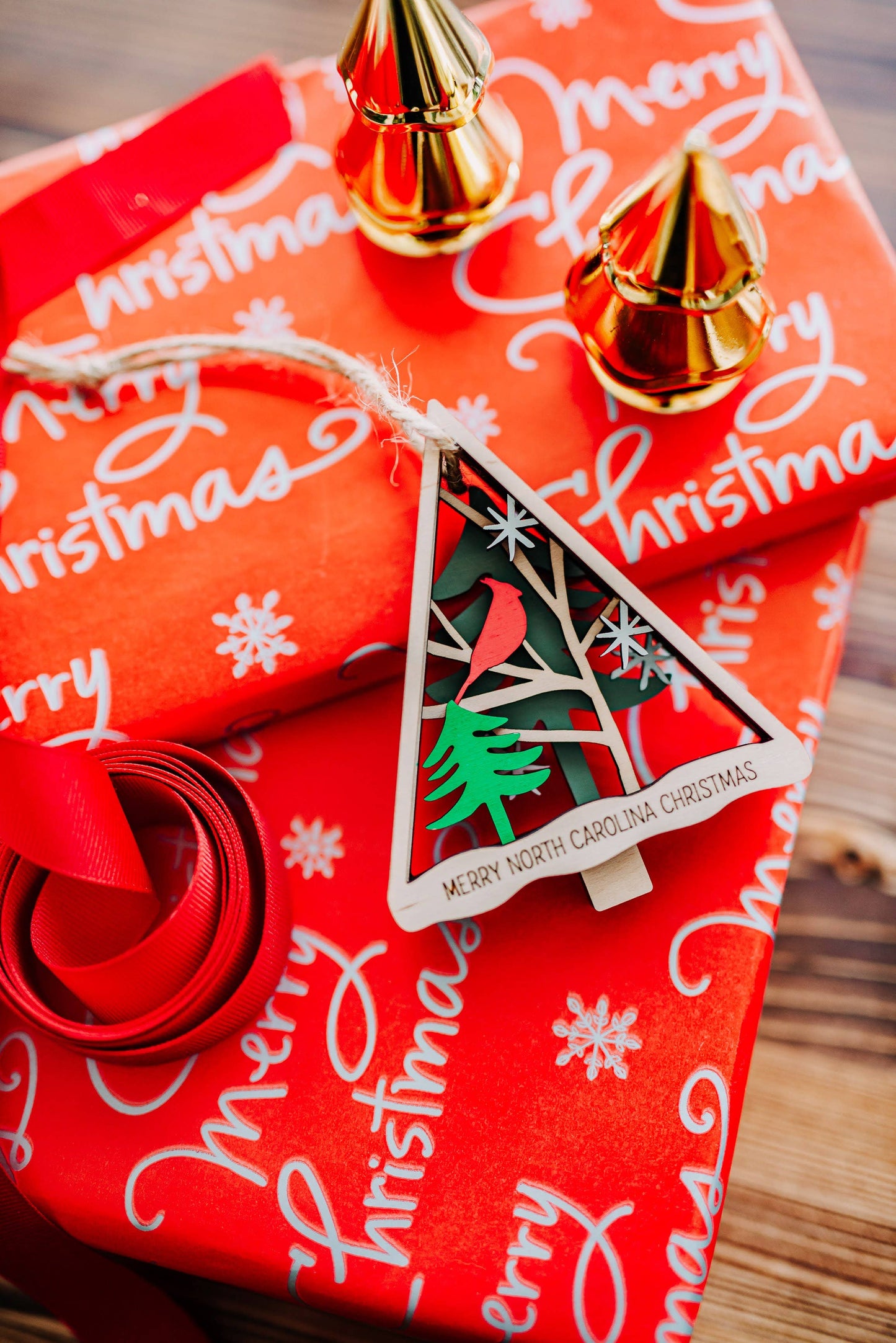 Wood Layered Cardinal Ornament - Dalton Elementary