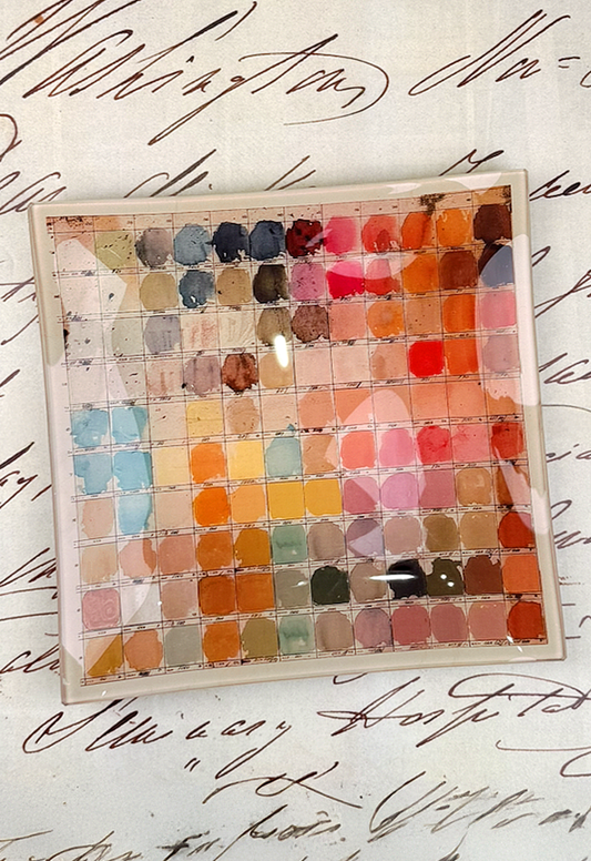 Watercolor Artist's Palette Glass Tray
